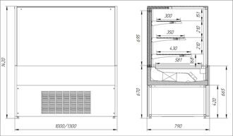 Витрины "Ай КУБ-К" +1+6 кондитерские вентилируемые