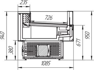 Витрины "Айс КУБ-СО" +1+6 открытая