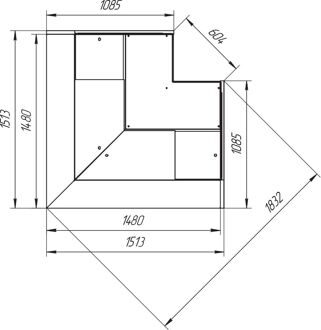 Витрины "Айс КУБ-Ув" +1+6 угол внутренний вынос