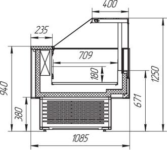 Витрины "Айс КУБ-М" -22-18 вынос