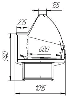 Витрины "Аркадия-Н" -12-5 без подтоварника