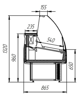 Витрины "Оптима ЛЮКС-СНП" -5+5 с подтоварником