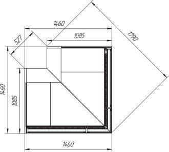 Витрины "Айс КУБ-Ун" +1+6 угол наружний вентилируемые вынос