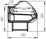 Витрины "Эллада-СП" +1+6 с подтоварником