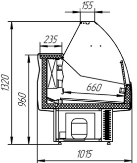 Витрины "Аркадия Люкс-М" -18-15 без подтоварника