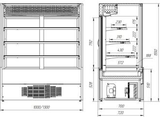 Витрины "Айс КУБ-К" +1+6 кондитерские статические