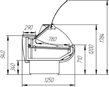 Витрины "Айс-СП" +1+6 с подтоварником вынос