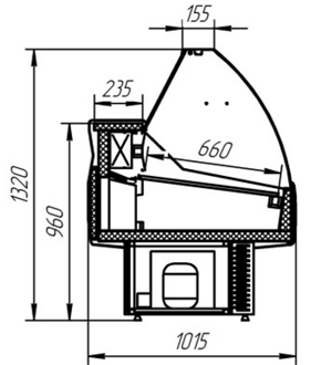 Витрины "Аркадия Люкс-СП" +1+6  (с подтоварником)